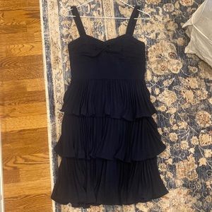 Gianni bini ruffled cocktail dress navy EUC